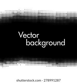 Black and white abstract halftone frame background