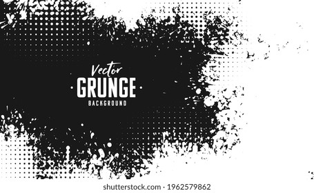 black and white abstract halftone grunge background