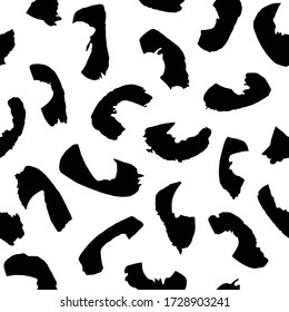 Black and white abstract hand drawn seamless pattern
