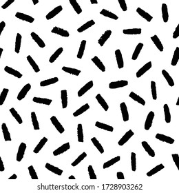 Black and white abstract hand drawn seamless pattern