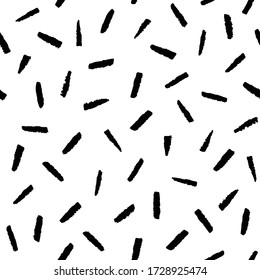 Black and white abstract hand drawn seamless pattern