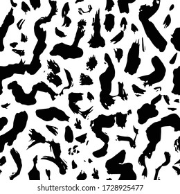 Black and white abstract hand drawn seamless pattern