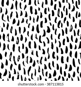 Black and white abstract hand drawn seamless pattern