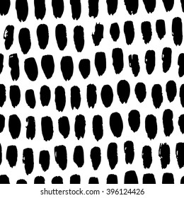 Black and white abstract hand drawn seamless pattern