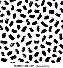 Black and white abstract hand drawn seamless pattern