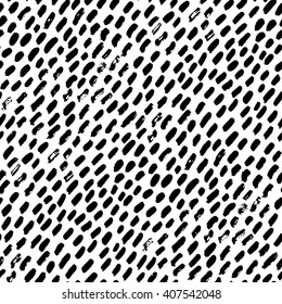 Black and white abstract hand drawn seamless pattern