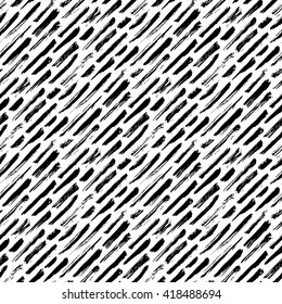 Black and white abstract hand drawn seamless pattern