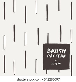 Black and White Abstract Hand Drawn Pattern : Vector Illustration