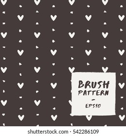 Black and White Abstract Hand Drawn Pattern : Vector Illustration