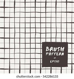 Black and White Abstract Hand Drawn Pattern : Vector Illustration