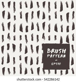 Black and White Abstract Hand Drawn Pattern : Vector Illustration