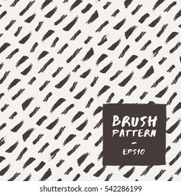 Black and White Abstract Hand Drawn Pattern : Vector Illustration
