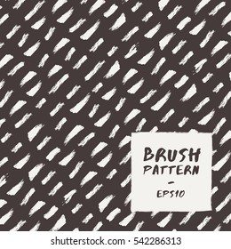 Black and White Abstract Hand Drawn Pattern : Vector Illustration