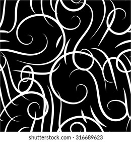 Black and white abstract hand-drawn background, ornate seamless texture. Endless pattern can be used for creating card, web page background, wallpaper and textile.