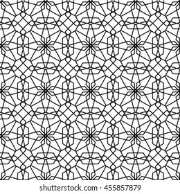 Black and white abstract hexagon seamless background.