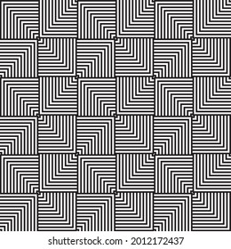 Black and white abstract hypnotic background. seamless pattern. Vector Illustration