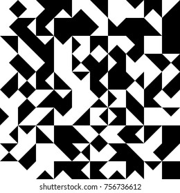 Black and White  Abstract Jewelry Triangle Background, Abstract Geometric Hipster Fashion Design,  Minimal Retro Triangle Seamless Pattern  