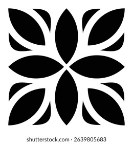 black and white abstract leaf icon