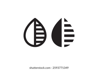 Black and white abstract leaf icons Vector