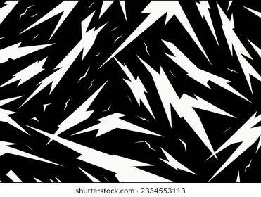 black and white abstract lightning background, in the style of bold outlines, flat colors, bold and graphic pop art inspired designs, sharp prickly, bold, minimalist backgrounds