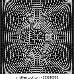 Black and white abstract line wave seamless pattern. Texture with wavy, billowy lines for your designs. Vector illustration.