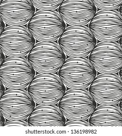 Black and white abstract linear pattern. Doodle design. Seamless decorative netting background for design and decoration