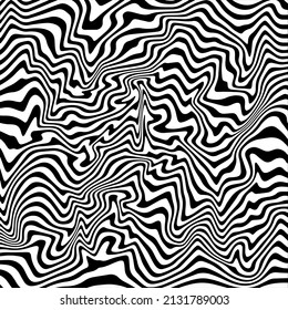Fondo de líneas de liquidación abstractas en blanco y negro. Textura líquida de mármol acrílico. Sobrecoste Grunge caótico al azar.
