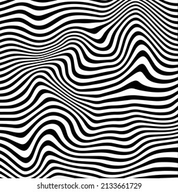 Black and white abstract liquify lines background. Liquid acrylic marble texture. Random chaotic Grunge overlay.