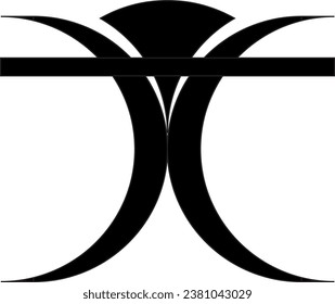 black and white abstract logo in the shape of a butterfly
