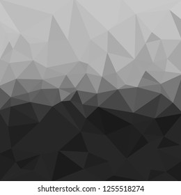 Black and white abstract low-poly background. Vector 3D design template.
