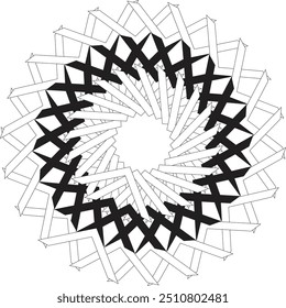 schwarz-weißer abstrakter Mandala-Vektorhintergrund