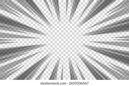 Black and white abstract manga comic background with halftone. Vector illustration