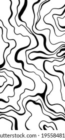 Black and white abstract marble stone design, natural texture, waves. Luxury ink, liquid stains, abstract landscape. Patterns, covers, logo, branding template.