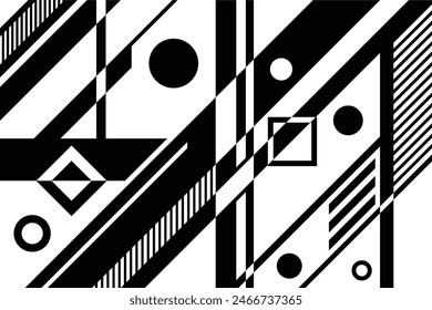 Black and white abstract minimal background. Geometric illustration.