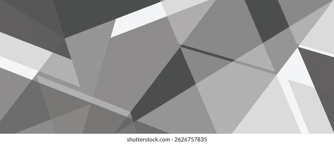Schwarz weiß abstrakter moderner Hintergrund für Design. Geometrische Form. Quadrate, Dreiecke, Linien, Flächen. Farbverlauf. 