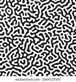 Patrón de Turing orgánico abstracto blanco y negro. Líneas curvas laberínticas, ideales para fondos y Fondos de pantalla modernos.