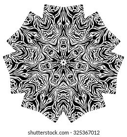 Black and white abstract ornamental element