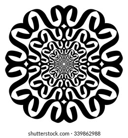 black and white abstract ornate tunnel. 