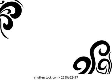 Black and white abstract paisley monochrome vector graphic background traditional plant design 