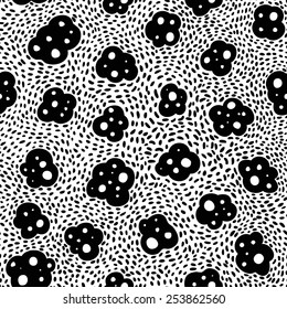 Black and white abstract pattern with design elements