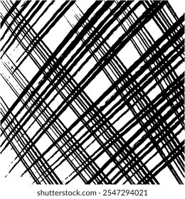 Black and white abstract pattern featuring diagonal lines creating a dynamic visual effect on a plain background