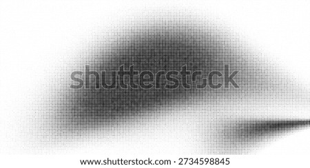 A black and white abstract pattern featuring a large diagonal shape created by dense black dots.
