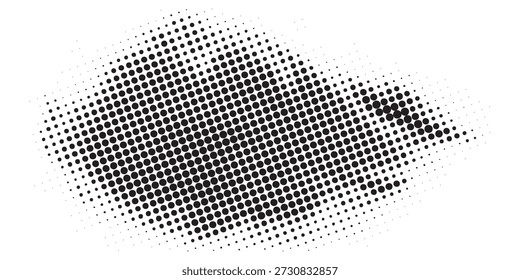 Un patrón abstracto en blanco y negro de puntos semitonos, creando un efecto de superposición texturizada.