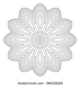 Black and white abstract pattern, mandala. Vector design template for art.
