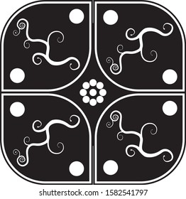 black and white abstract pattern modern batik style