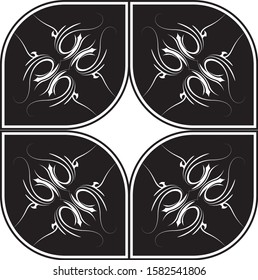 black and white abstract pattern modern batik style