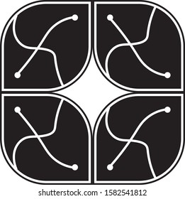 black and white abstract pattern modern batik style