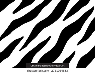 Um padrão abstrato preto e branco semelhante a listras de zebra, com linhas fluidas e orgânicas criando uma textura visual dinâmica.