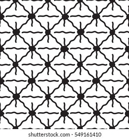 Black and White Abstract Pattern With Stripes And Dashes