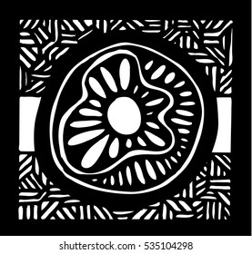 Black and white abstract pattern - Vector